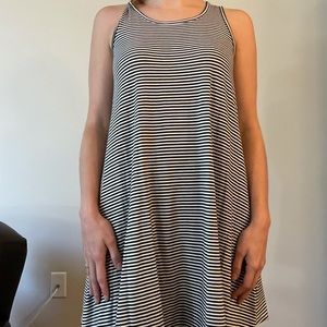 Black and white striped dress